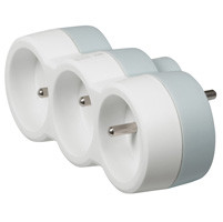 Zásuvka LE50639 3x2P+T 16A s adaptérom čelným, biela 050639
