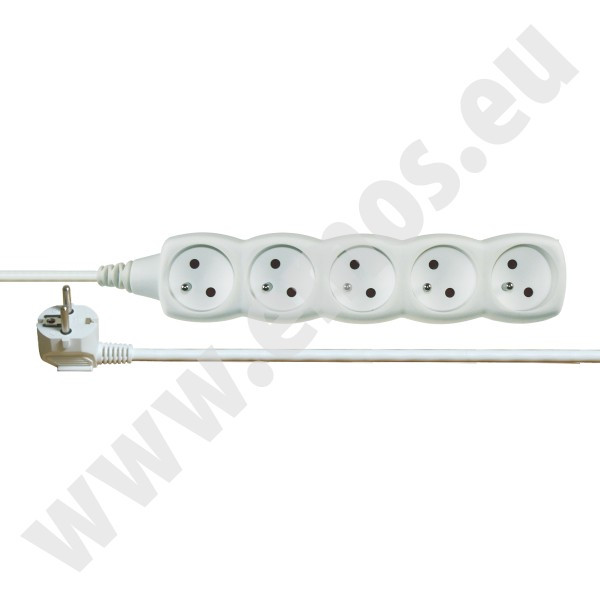 Predlžovačka P0510 5Z 10M (H05VV-F 3G1mm2) biela P0510 1902051000
