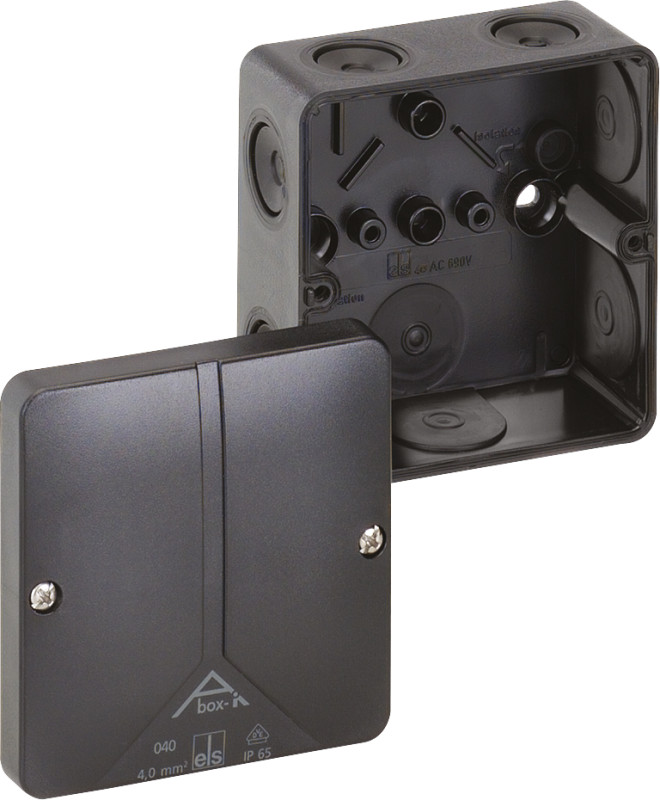 Škatuľa Abox-i 040-L/sw spojovacia IP65 čierna 93x93x5mm 49190401