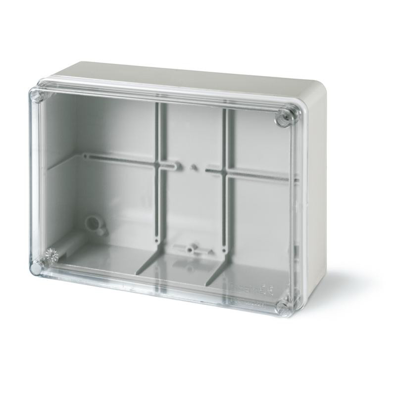 Škatuľa SCABOX IP56 (bez vývodiek)190x140x70 mm, nad omietku priesvitny kryt 686.228