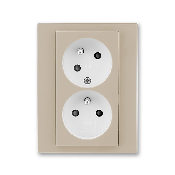 Zásuvka LEVIT dvojnásobná, natočená dutina, macchiato/biela 5513H-C02357 18