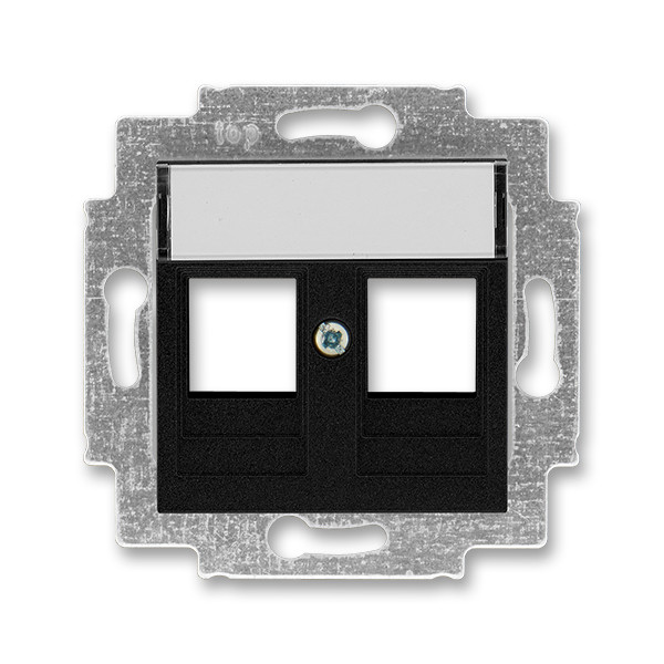 Kryt LEVIT zásuvky komunikačnej (2xRJ45), s popis.poľom, onyx 5014H-A01018 63