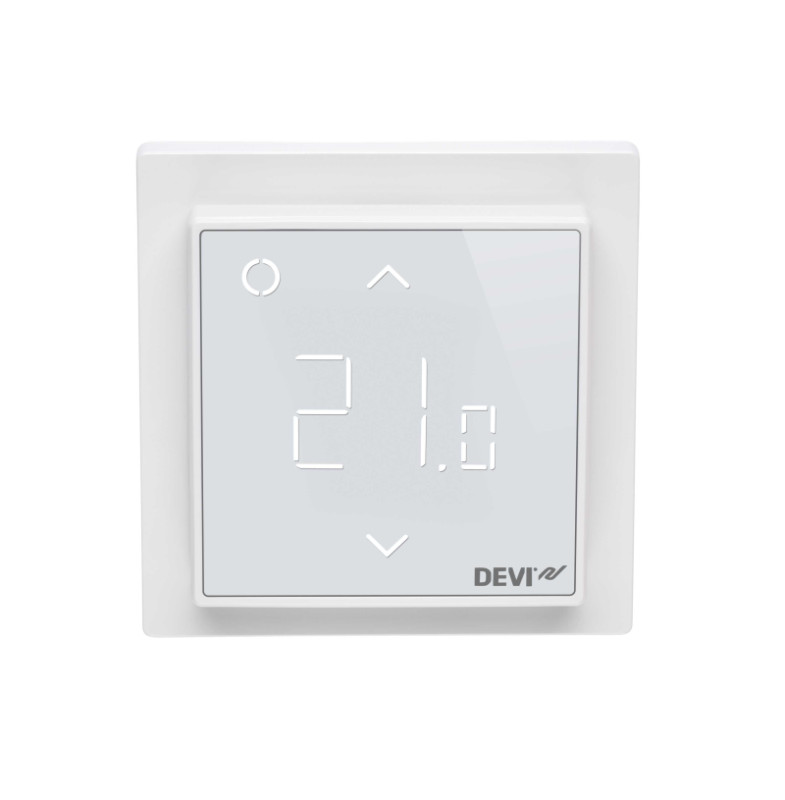 Termostat Devireg Smart, biely, intuitív.prog.časovací s DEVIsmart App WI-FI 0+30°C 3680W 16A 230V 140F1141