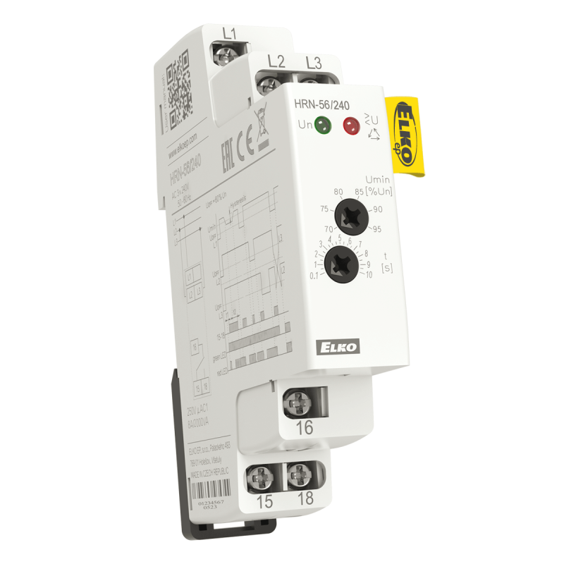 Relé HRN-56/240 monitorovacie pre kontrolu výpadku a sledu fáz, výstup 1x8A prepínací 8595188137119