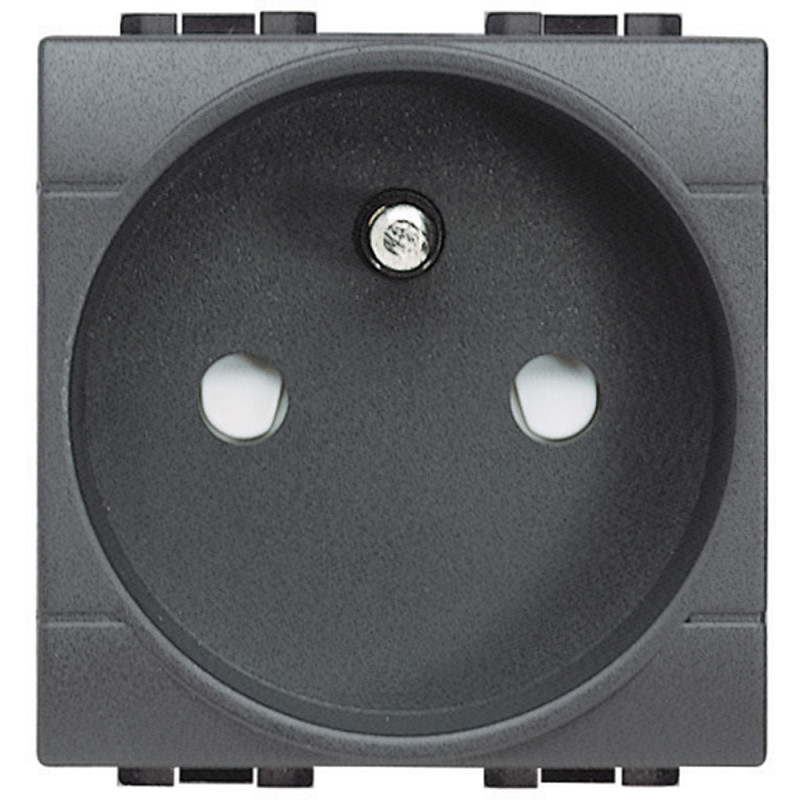 Zásuvka BTLL M/45 2P+T, 2M, antracit, s clonkami pre detsku ochranu 16A 250V AC BTicino L4142