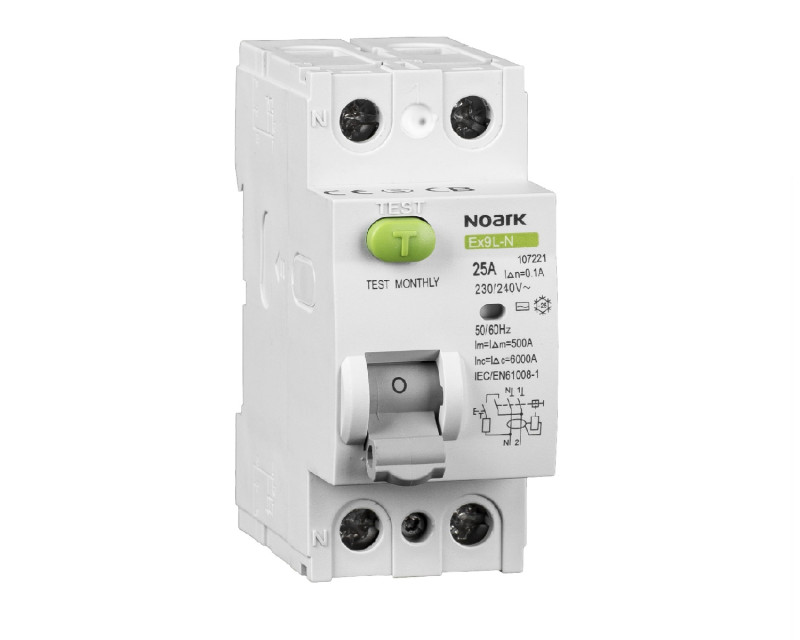 Chránič NOARK Ex9L-N 1P+N 25A 30mA 2M prúdový 6kA, typ AC 108314
