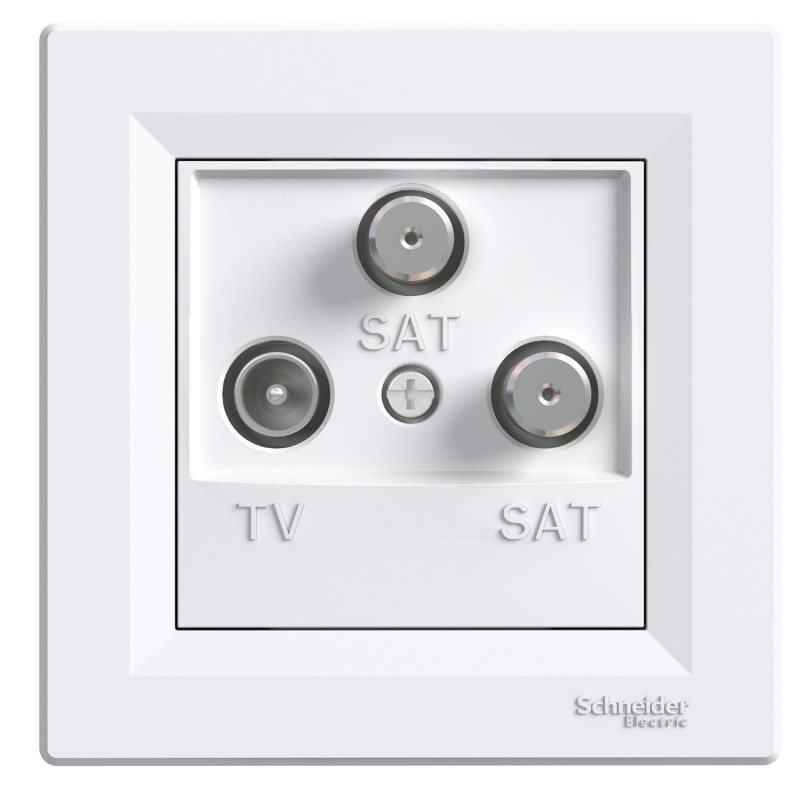 Zásuvka ASFORA TV+SAT+SAT koncová 1dB biela EPH3600121