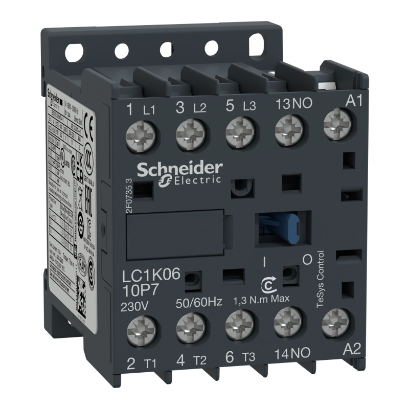 Stýkač LC1K0610B7 6A 3P (3Z) AC-3 440V pomocný kontakt 1Z- cievka 24V 50Hz LC1K0610B7