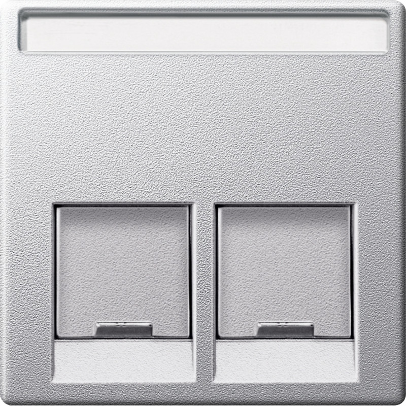 Kryt MERTEN pre dat.zásuvku 2xRJ45 Actassi S-One ALUMINIUM MTN466560