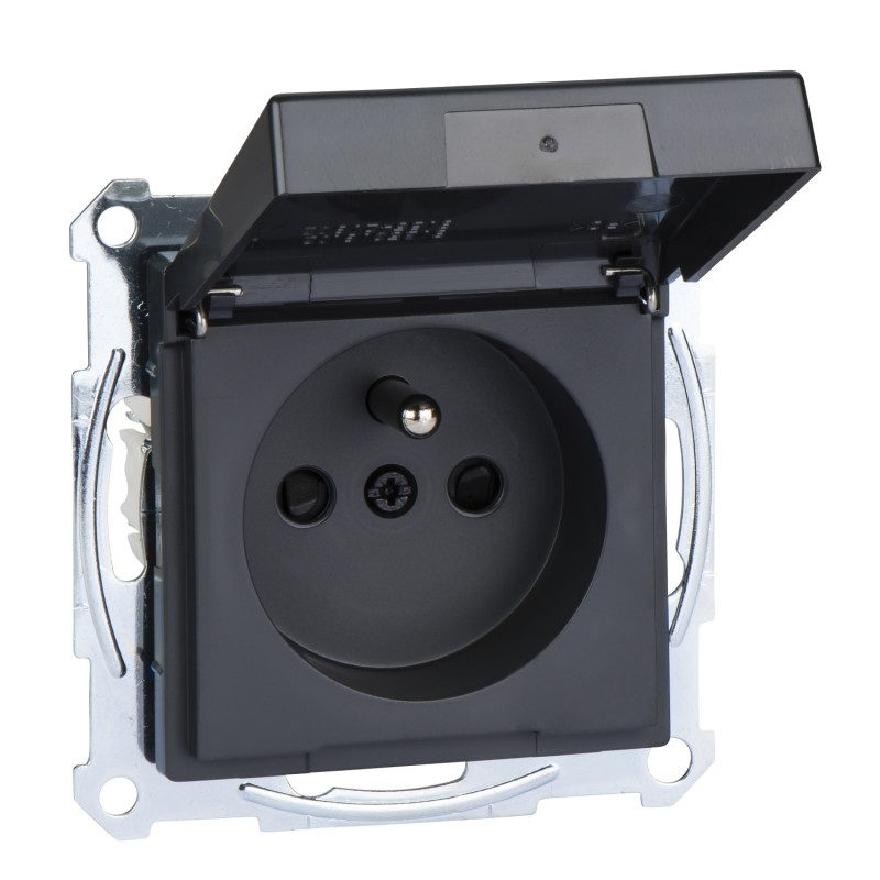 Zásuvka MTN2514-0414 2P+PE System M s clonkami IP44,antracitová MTN2514-0414