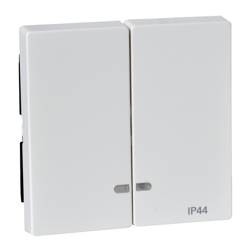 Kryt MERTEN System M spínača delený so sign. IP44 polar biely MTN3424-0319
