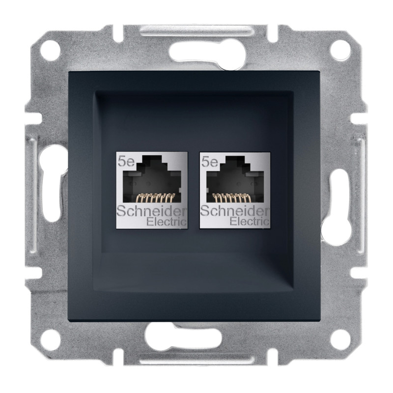 Zásuvka ASFORA 2xRJ45 cat5e UTP anthracit EPH4400171