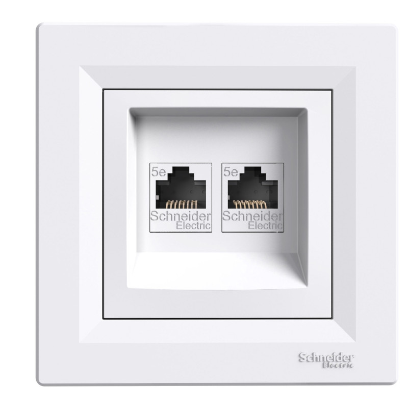 Zásuvka ASFORA 2xRJ45 cat5e UTP biela EPH4400121