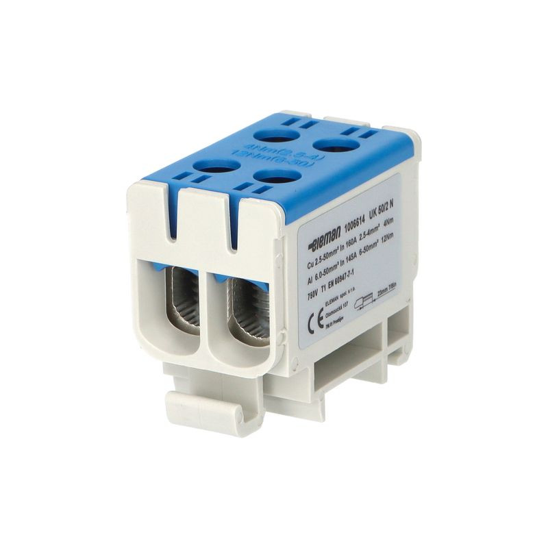 Svorka UK 50/2 N univerzálna krytá, 1-pól, modrá, 1x4 svorky 1311012