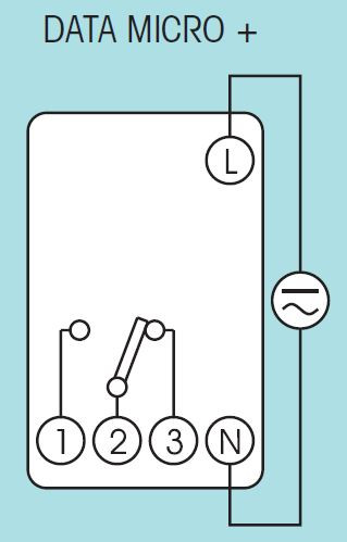 Hodiny DATA MICRO+ spínacie, digitálne 1-kanálové, impulz. spínanie 2102001