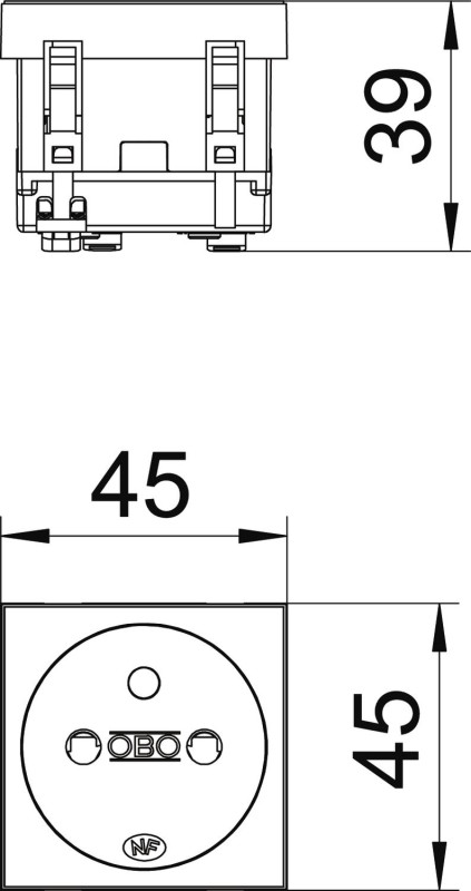 Zásuvka STD-F0 RW1 1-násobná, 0°, priama, s ochr. kolíkom, 250V, 10/16A, PC, čisto biela 6120152