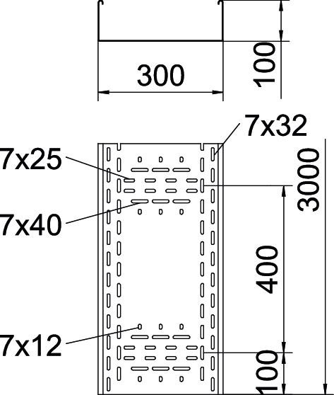 Žľab BKRS 1030 FS káblový 100x300x3000, pochôdzny 6062004 OBO