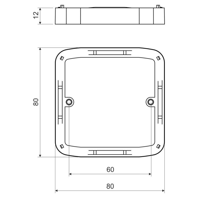 Rámček NRT HB 12mm, nástavný pre škatule LK 80x16 T, LK 80x28 T 8595057615755