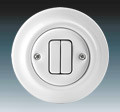 Spínač DECENTO 1/0+1/0 zapínací dvojitý, komplet, porcelán, biela 3559K-C87345
