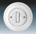 Spínač DECENTO 6/0 prepínací so svorkou N, komplet, porcelán, biela 3559K-C86345