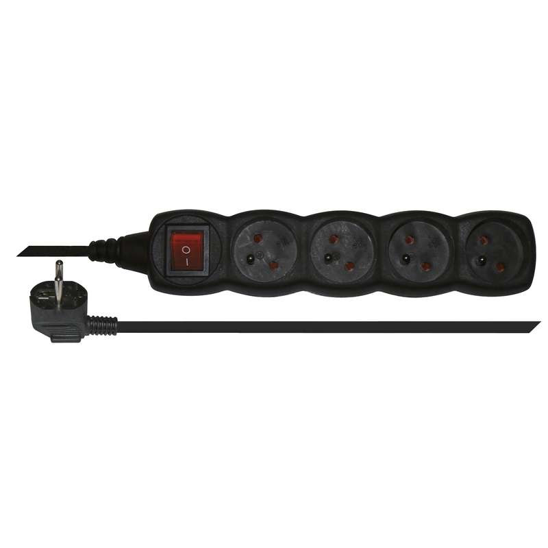Predlžovačka PC1413 4Z 3M s vypínačom / čierna / PVC / 1 mm2 PC1413 1902340300