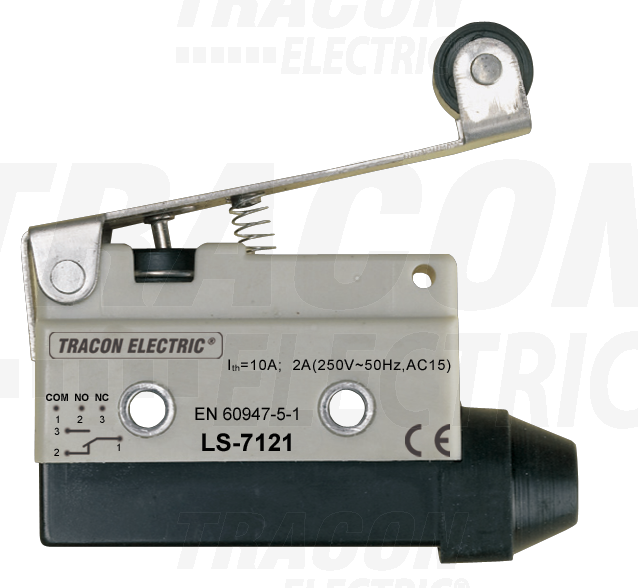 Spínač LS7121 koncový s pákou a kladkou, 1 prepínací kontakt LS7121