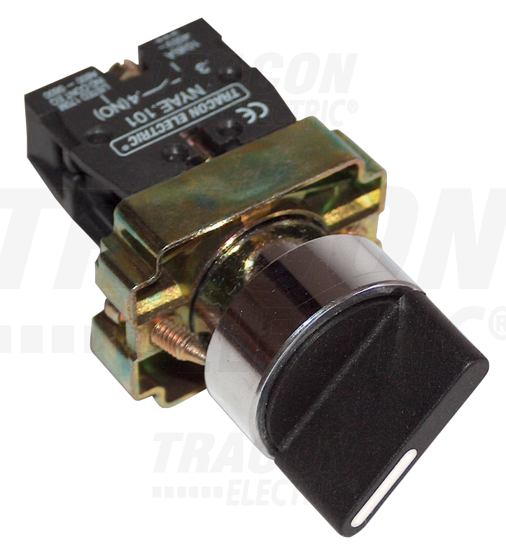 Spínač NYBD53KST otočný s krátkou pákou, bez aretácie, 3-polohový, 2 spín. kontakty NYBD53KST