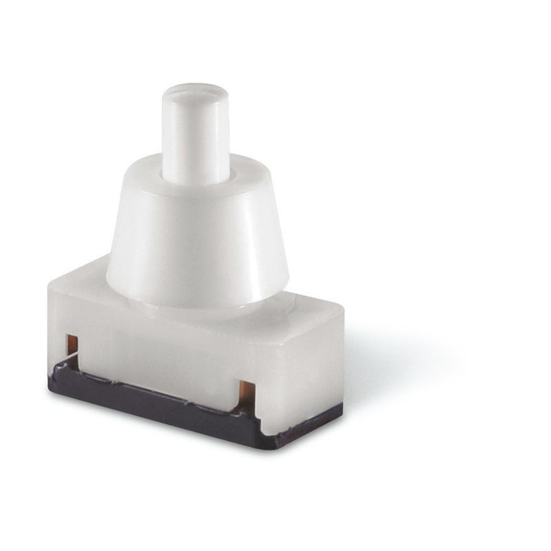 Spínač 195.115B 2A 250V IP20 tlačidlový plastový biely 8mm 195.115B