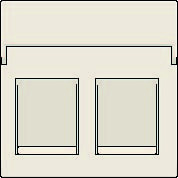 Kryt 100-65200  Stredov� kryt dataz�suvky 2xRJ s krytom CREAM 100-65200