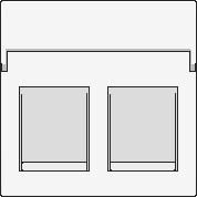 Kryt 101-65200  Stredov� kryt dataz�suvky 2xRJ s krytom WHITE 101-65200