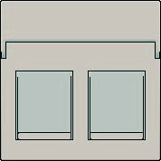 Kryt 102-65200  Stredov� kryt dataz�suvky 2xRJ-LIGHT GREY 102-65200