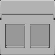 Kryt 121-65200  Stredov� kryt dataz�suvky 2xRJ-STERLING 121-65200