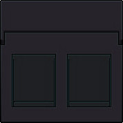 Kryt 124-65200  Stredov� kryt dataz�suvky 2xRJ-DARK BROWN 124-65200