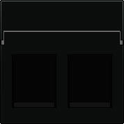 Kryt 161-65200  Stredov� kryt dataz�suvky 2xRJ BLACK COATED 161-65200