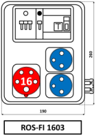 Skria ROS-FI 1603  zsuvkov 1x1653+2x250V isten istie+chrni 10007378.00