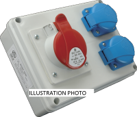 Skria ROSP 3230  IP54 zsuvkov 1x32A/4P/400V+2x250V vvodka TMV21 poist. 2x10A 10010524.00