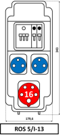 Skria ROS5/I-12 zsuvkov 1x1653+2x220V isten 10006742.00