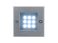 Svietidlo INDEX 9 LED 0,8W IP54 230V, strieborn, studen biela ID-B04/S