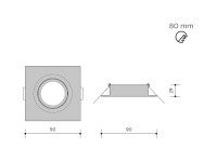 Svietidlo HVD-HR50/AL 1x50W GU5,3 IP20 vklopn hranat hlink HVD-HR50/AL