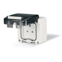 Z�suvka 137.6411 PROTECTA 2P+T (French), 16A, 250V, IP66 na omietku  (s in�tal. krabicou) 137.6411