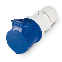 Z�suvka 313.1643  OPTIMA spojovacia 250V, 16A, 2P+E, s k�bl. prechodkou a zv��en�m kryt�m, IP44 313.1643