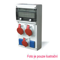 Skria 632.312W  BLOCK4 zsuvkov s rukovou, IP54, 1x3253,1x1653, 2x230V, 11M bez istenia 632.312W