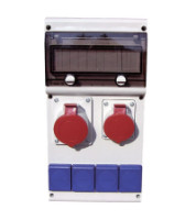 Skria 632.31WW zsuvkov 32A,16A/400V 5plov-4x230V(z predu) IP44 632.31WW