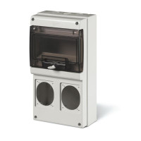 Skria DOMINO  rozvodn przdna 8-modul (DIN), IP66, na povrch, 2x otvr. 16A EUREKA 672.2300