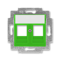 Kryt LEVIT z�suvky komunika�nej (2xRJ45), s popis.po�om, zelen� 5014H-A01018 67