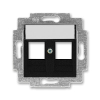 Kryt LEVIT z�suvky komunika�nej (2xRJ45), s popis.po�om, onyx 5014H-A01018 63