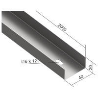 lab NKZ 20x40 S kblov bez spojky perforovan 2m (Mars) 8595057677517