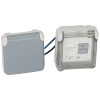 Z�suvka PLEXO 30MA s pr�dov�m chr�ni�om siv� 069567