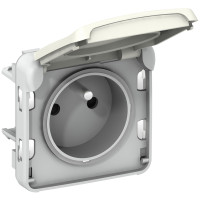 Z�suvka PLEXO-IP55 2P+T 16A s D.O. aut.svorky b�ov� (bez krabice) 069621