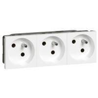 Z�suvka DOPREDAJ / MOSAIC uni M/45 3x2P+T 6mod. BIELA pooto�. 45�, aut. svorky vzadu 077165